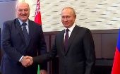 Putin y Lukashenko conversaran sobre el desarrollo de las relaciones ruso-bielorrusas de asociación y alianza estratégicas entre otros temas.