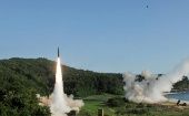Los misiles norcoreanos son lanzados en el contexto de las maniobras militares conjuntas que efectúan EE. UU. y Corea del Sur en la zona.