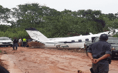 La avioneta se estrelló antes de aterrizar por la fuerte lluvia que azotó al municipio, indican informes preliminares.