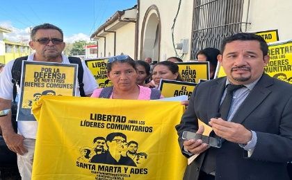 Los líderes ambientalistas fueron capturados el 11 de enero pasado, "en medio de un fuerte activo policial y militar" en la comunidad de Santa Marta.