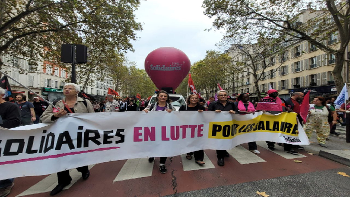 Las manifestaciones tuvieron lugar en diferentes regiones de Francia y juntó a personal de diferentes sindicatos.