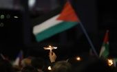 “Palestina libre” y “Alto al exterminio de Gaza” fueron de las consignas enarboladas durante las manifestaciones de este viernes.