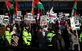 People protest in the British capital for the Palestinian peace
