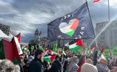 People supporting a ceasefire in Gaza, Brussels, Belgium, Nov. 21, 2024.