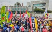 Colombians protest outside the Attorney General