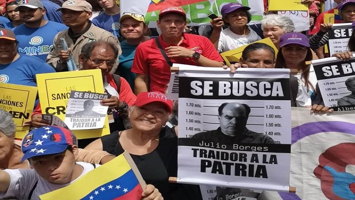 Borges, rechazado por el pueblo venezolano, es una de las caras visibles de la agenda violenta contra el país suramericano y de irrespeto a su institucionalidad.