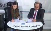 Agreement signed between teleSUR and the Green Zone Foundation of Qatar. Feb. 14, 2024. 