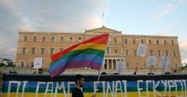 Rally in support of same-sex marriage in Athens, Greece, Jan. 2024.