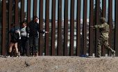 Migrants at the U.S. border near Ciudad Juarez; Feb. 18, 2024.
