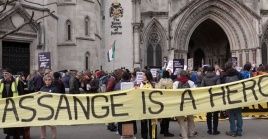 Demonstration in support of Julian Assange in London, UK, Feb 20, 2024.
