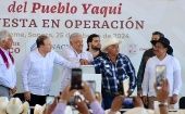 López Obrador expressed that the aqueduct is supplemented with the recovery of the land that was taken from them for the benefit of the Yaqui people