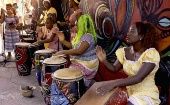 Cuban women playing drums, 2024.