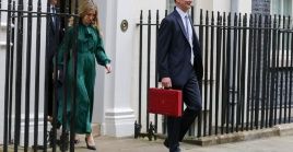 Jeremy Hunt leaves 11 Downing Street to deliver his budget to Parliament, March 6, 2024.