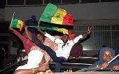 Seguidores de Bassirou Diomaye Faye celebraron los resultados de la jornada electoral.