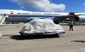 El cargamento arribó por vía aérea al Aeropuerto Internacional José Martí de La Habana (capital).