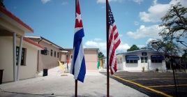 U.S. and Cuban flags at the Ernest Hemingway Museum in Havana.