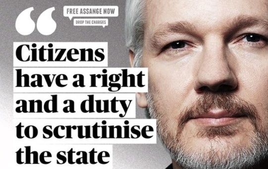 A Free Assange poster, 2024.