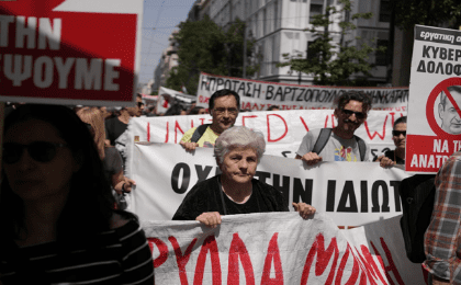 Unas 4.000 personas se unieron a la manifestación en la segunda ciudad más grande de Grecia, Salónica.