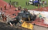 Dos helicópetos colisionaron durante una sesión de entrenamiento en Malasia.