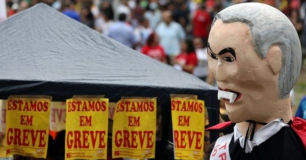 An effigy of Brazil's President Temer. Reuters