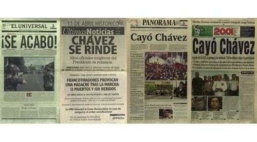 April 2002: Venezuelan corporate media celebrates the coup against democratically elected President Hugo Chavez