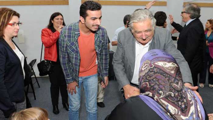 En octubre de 2014, el presidente José Mujica recibió al primer grupo de cinco familias sirias. (Foto: Presidencia de Uruguay)