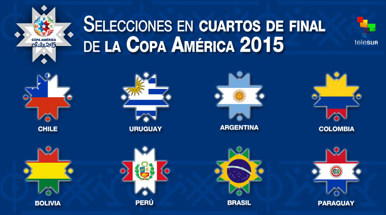 Conoce a las 8 selecciones que competirán en los cuartos de final de la Copa América 2015
