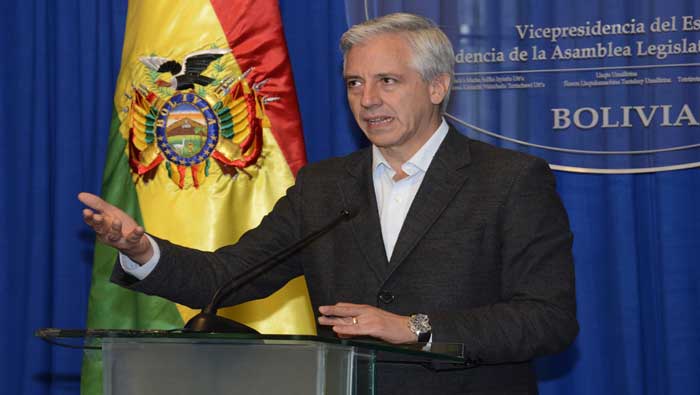 El vicepresidente boliviano, Álvaro García Linera, denunció la campaña sucia empleada por la oposición contra el MAS y el jefe de Estado