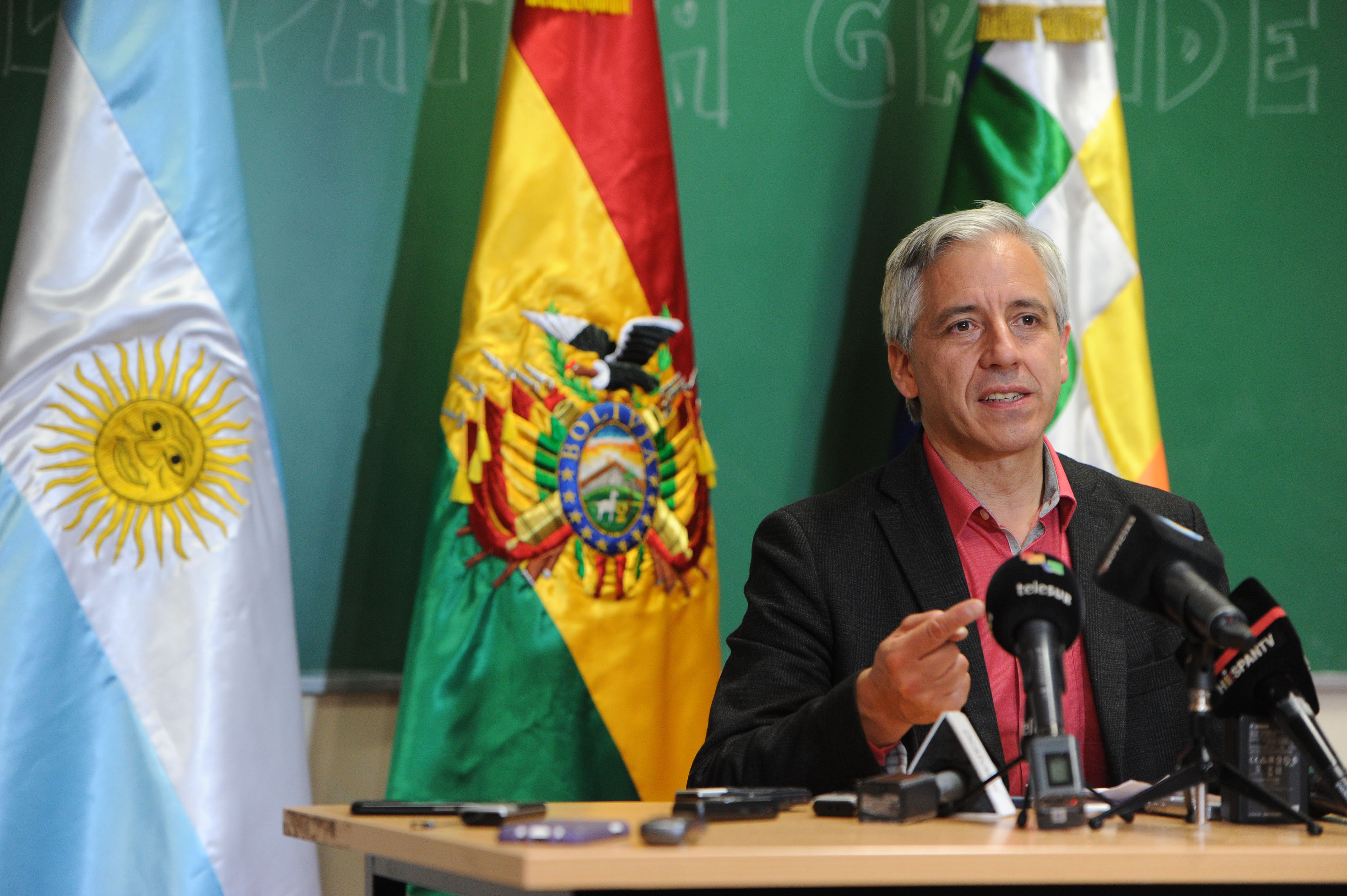 El vicepresidente boliviano, Álvaro García Linera, durante la disertación en la Facultad de Ciencias Sociales de la UBA, donde habló de la restauración conservadora en América Latina.