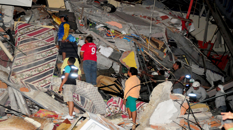 El epicentro del temblor se situó entre las localidades de Cojimíes y Pedernales, en la zona norte de la provincia de Manabí.