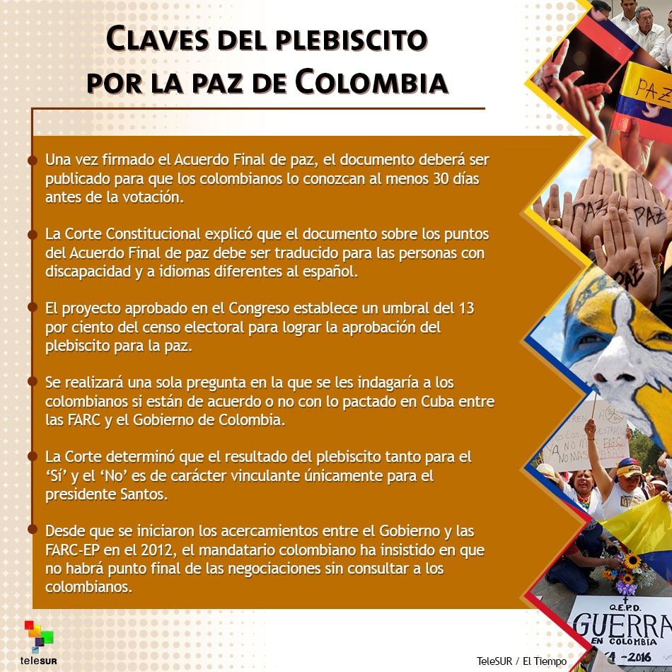 Claves del plebiscito por la paz en Colombia