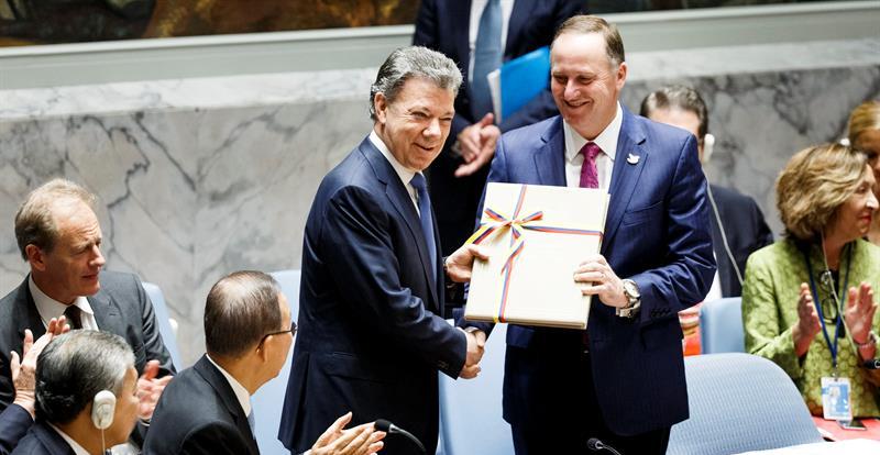 La entrega se hizo ante la Presidencia del Consejo de Seguridad y en presencia del secretario general de la ONU, Ban Ki-moon.