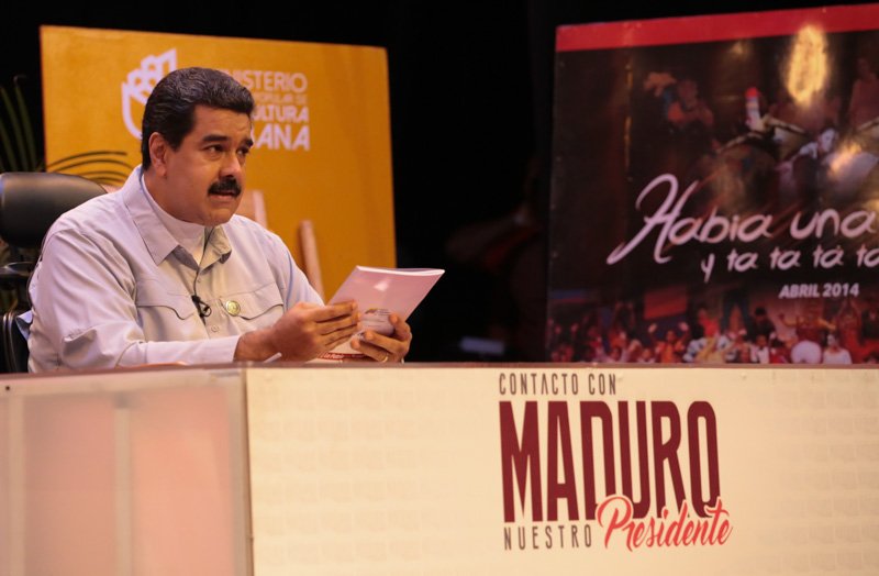 El presidente venezolano en el programa de radio y televisión “En contacto con Maduro”.