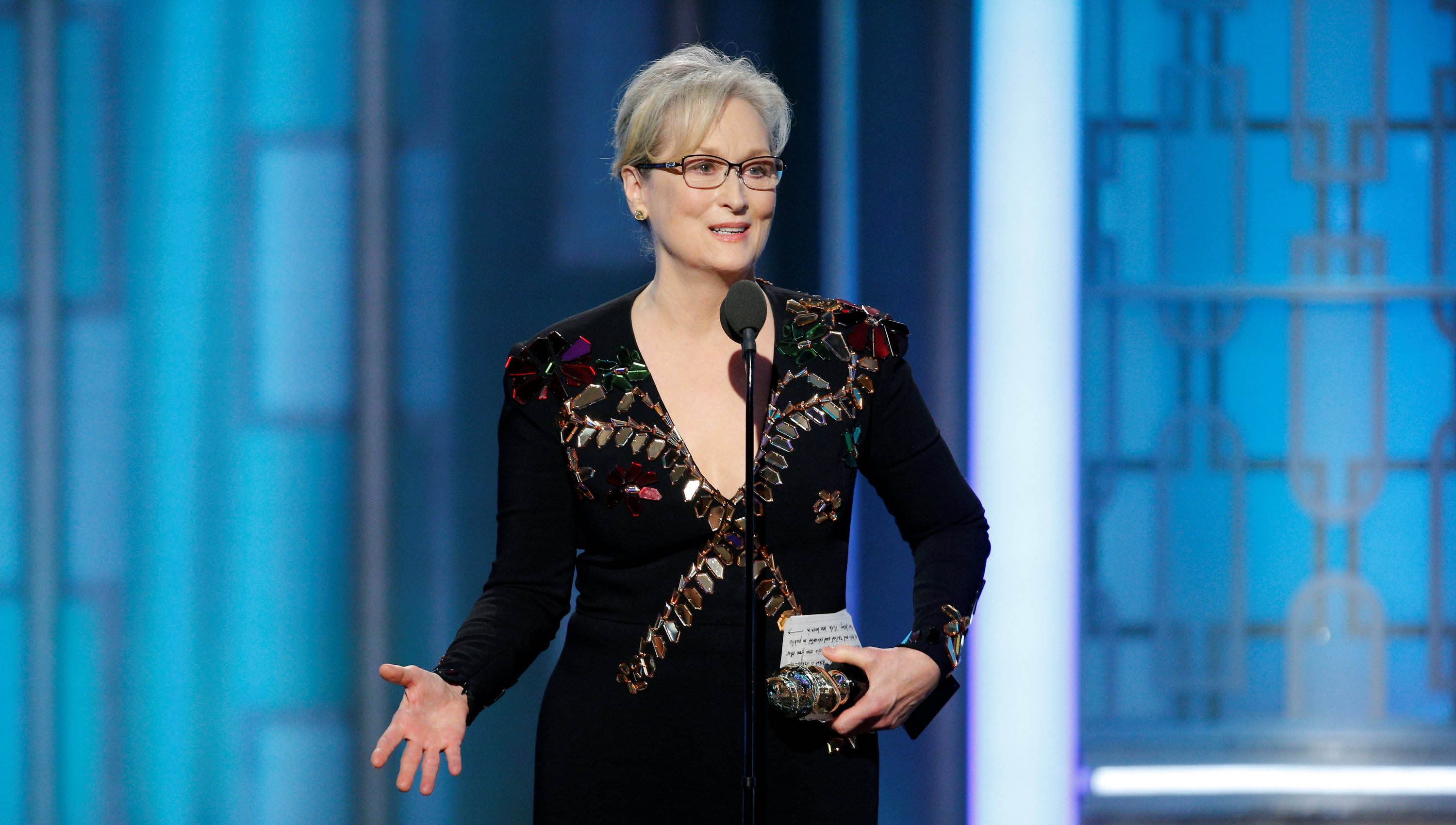 La actriz Meryl Streep recibió el Globo de Oro honorífico.