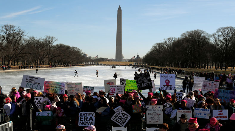 La Marcha de las Mujeres reclama mayores espacios de participación en la política estadounidense.    