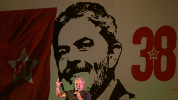 Lula da Silva durante el 38 aniversario del PT en febrero pasado.