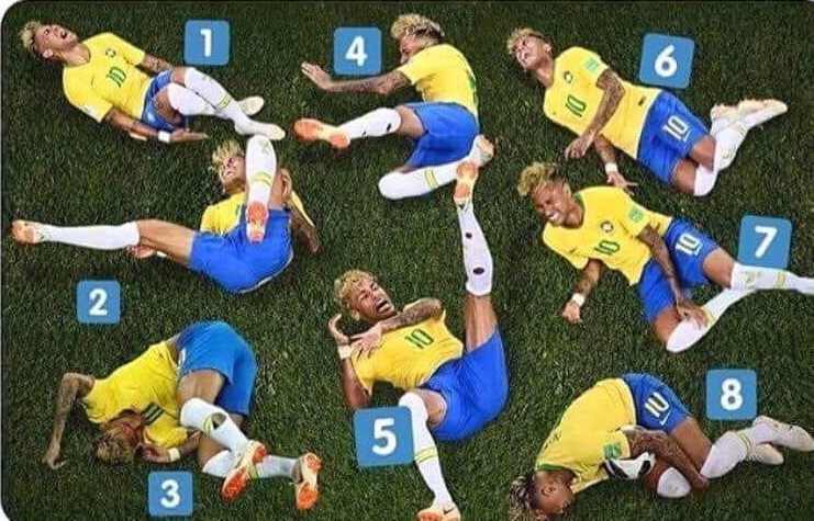 Las múltiples caídas de Neymar han colmado las redes sociales de memes.