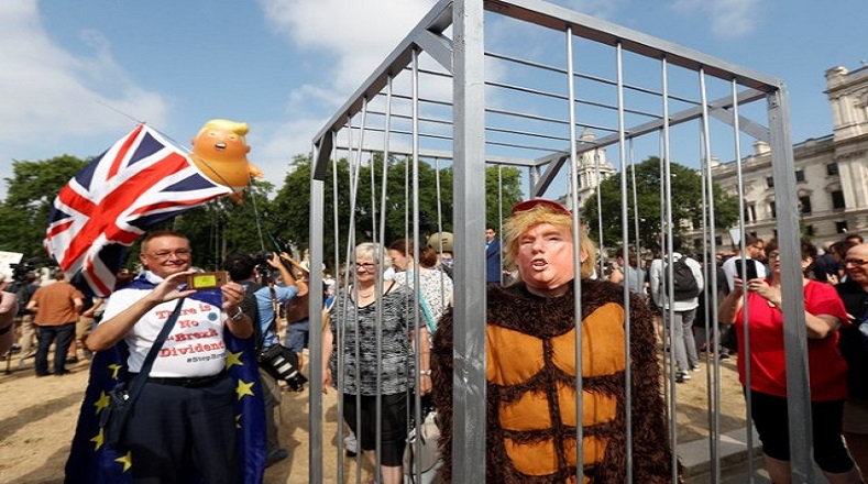 Británicos marchan para rechazar visita de Trump al Reino Unido