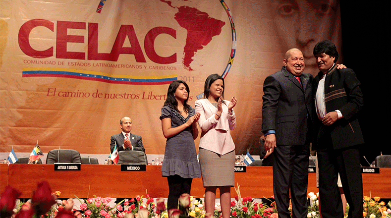 El comandante fue impulsor de la Comunidad de Estados Latinoamericanos y Caribeños (Celac), organismo fundado en 2012 en la ciudad de Caracas que reúne a 133 países del continente, con el fin de lograr la plena soberanía y autodeterminación de los pueblos.