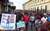 El sábado los nicaragüenses realizaron una marcha por la paz y para exigir justicia por las víctimas de la violencia opositora.