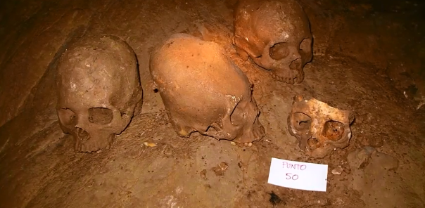 According to archaeologists at a Mexico City news conference, three sets of human remains were unearthed at the Puyil cave located in the Tacotalpa municipality