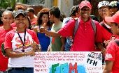 Manifestantes con alegría y entusiasmo expresan que en Venezuela debe reinar la paz