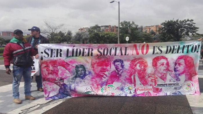 Continúa el exterminio del líderes sociales ante la inacción del Estado colombiano
