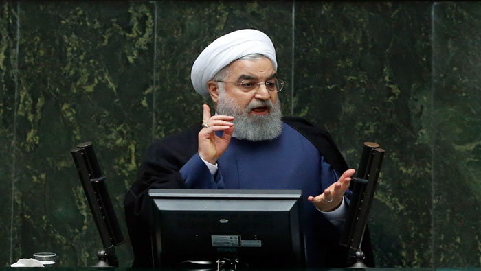 El presidente ofreció un discurso durante una sesión parlamentaria en Teherán.
