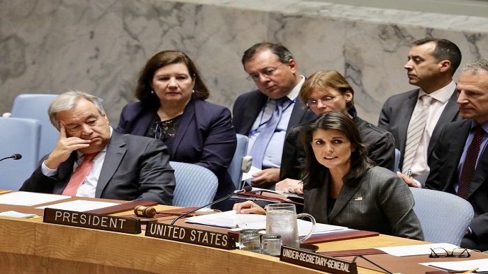 La representante de EE.UU. en la ONU Nikki Haley exhortó a la comunidad internacional a tomar medidas financieras contra Venezuela.