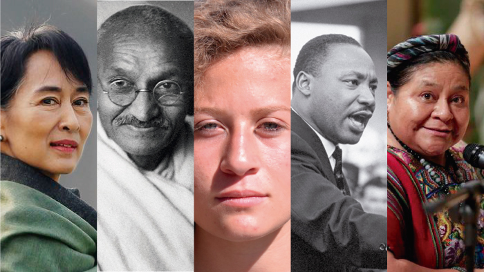 Mahatma Gandhi, Martin Luther King y Jane Addams dedicaron su vida a la lucha por la igualdad social, racial y la libertad humana a través de la paz.