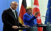 El jefe de Estado turco arribó este jueves a Alemania con el fin de encontrarse con la canciller de esa nación. 