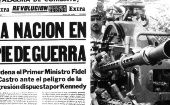 La Crisis de los Misiles fue uno de los momentos de mayor tensión experimentados por la humanidad, durante el siglo XX. Esta es la portada de un diario cubano de la época.