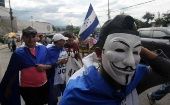Hondureños se movilizaban pacíficamente a favor de la caravana de migrantes.