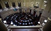 Vista general de la sesión del Senado sobre el presupuesto en Buenos Aires.